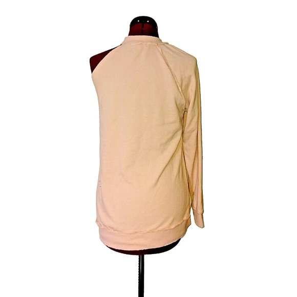 Treasure & Bond Womens Sweatshirt Size XS Pink Single Long Sleeve Distre… - Picture 2 of 6